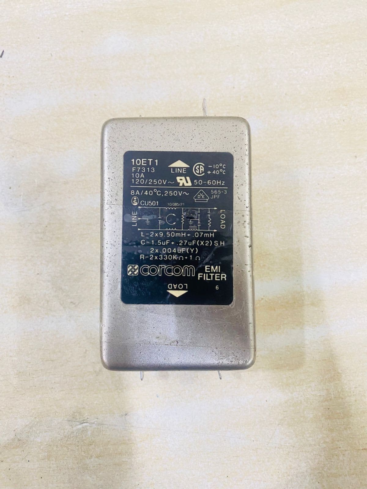 Used Corcom 10ET1 EMI Filter – 10A Power Line Filter by TE Connectivity for EMI Suppression Used Part - Used Corcom 10ET1 EMI Filter – 10A Power Line Filter by TE Connectivity for EMI Suppression