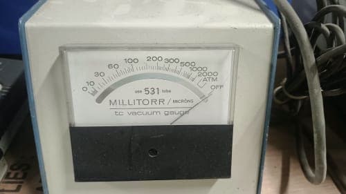 TC Vacuum Gauge – Millitorr/Microns Analog Vacuum Measurement Instrument, Compatible with Type 531 Tube Refurbished TC Vacuum Gauge – Millitorr/Microns Analog Vacuum Measurement Instrument, Compatible with Type 531 Tube